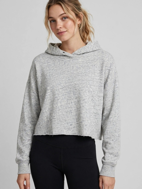 Abercrombie & Fitch Tops - Abercombie And Fitch Women’s Light Gray Cropped Hoodie Top